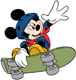 Mickey Mouse skateboarding