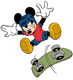 Mickey Mouse skateboarding