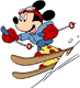 Mickey skiing