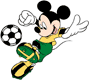 Mickey Mouse playing soccer