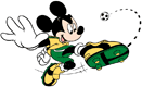 Mickey Mouse playing soccer