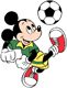 Mickey Mouse playing soccer