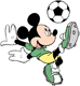 Mickey Mouse playing soccer