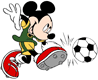 Mickey Mouse playing soccer