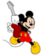 Mickey Mouse playing the electric guitar