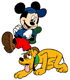 Mickey, Pluto hiking