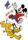 Mickey Mouse, Pluto flying kite