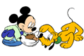 Mickey, Pluto, porcupine