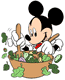 Mickey Mouse preparing a salad