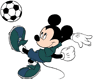 Mickey Mouse playing soccer