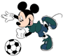 Mickey Mouse playing soccer