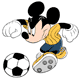 Mickey Mouse playing soccer