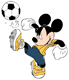 Mickey Mouse playing soccer