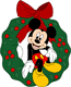 Mickey Mouse sitting in wreath