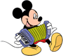 Mickey Mouse playing the accordion