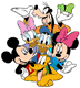 Mickey, Minnie, Donald, Daisy, Goofy, Pluto