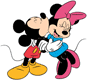 Mickey kissing Minnie