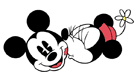 Mickey, Minnie kiss