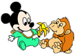 Baby Mickey, ape, banana