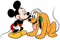 Mickey petting Pluto