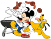 Mickey, Pluto by the grill