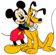 Mickey hugging Pluto