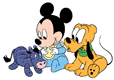 Baby Mickey, Pluto playing with toy