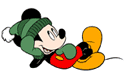 Mickey Mouse dressed for winter