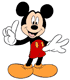 Mickey Mouse holding up an index finger