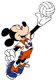 Mickey Mouse playing volleyball