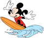 Mickey Mouse surfing