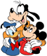 Goofy, Mickey, Donald