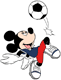 Mickey Mouse playing soccer