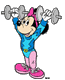 Minnie lifting weights