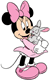 Minnie Mouse cuddling a bunny