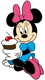 Minnie Mouse holding a cupcake