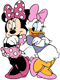 Minnie Mouse and Daisy Duck back to back
