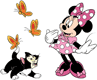 Minnie, Figaro, butterflies