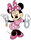 Minnie Mouse holding necklaces