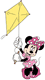 Minnie Mouse flying a kite