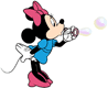 Minnie blowing bubbles
