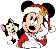 Minnie Mouse with Figaro at Christmas