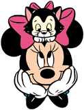Minnie Mouse with Figaro on her head