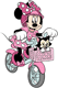 Minnie riding her bicycle with Figaro