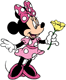 Minnie Mouse holding a flower