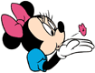 Minnie Mouse blowing a kiss