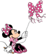 Minnie Mouse flying a bow-shaped kite