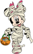 Minnie Mouse trick-or-treating as a mummy