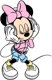 Minnie listening to music on headphones