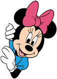 Minnie Mouse peeking from behind a wall